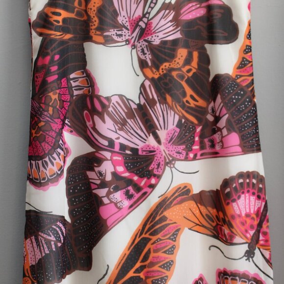 Betsey Johnson Women's White Pink Pepper Butterfly-Print Midi Dress Size XS - Picture 8 of 11
